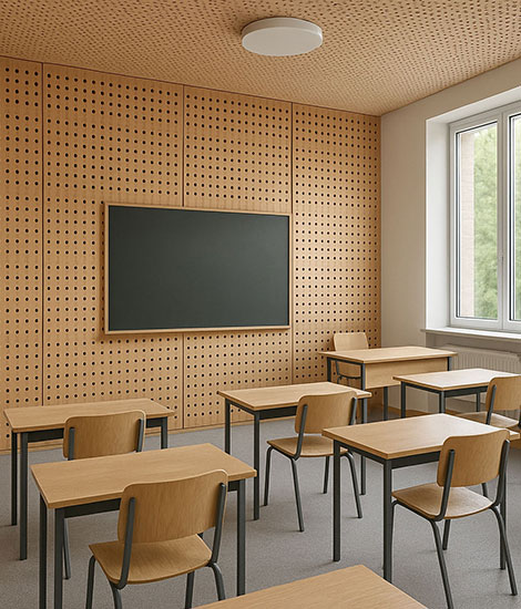 Anwendungsbereich Schule und Bildungsstätte für Akustikplatten von Holz Akustik Brandstetter