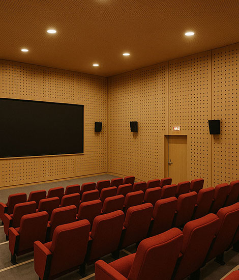 Anwendungsbereich Theater, Kino und Veranstaltungsraum für Akustikplatten von Holz Akustik Brandstetter